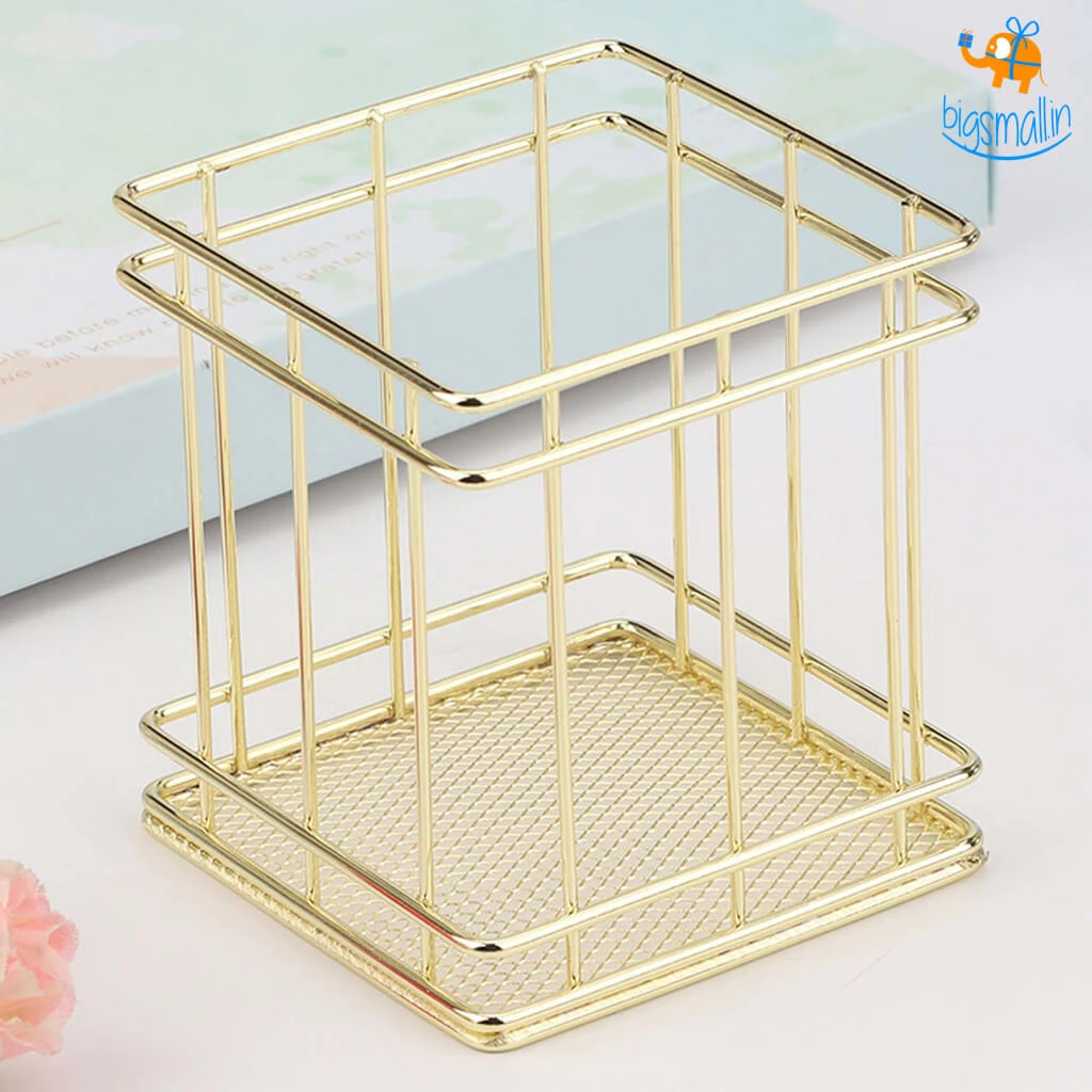 Artnery Simple Square Metallic Pen Stand All Of It