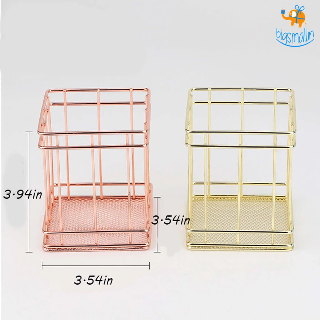 Artnery Simple Square Metallic Pen Stand All Of It