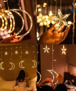 Coral Tree All Of It Star & Moon Curtain LED Lights