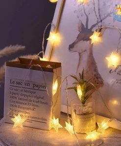 Coral Tree Decorative Star String Lights