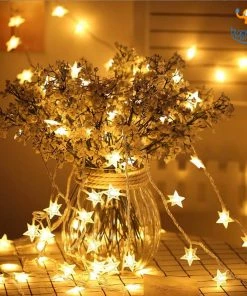 Coral Tree Decorative Star String Lights