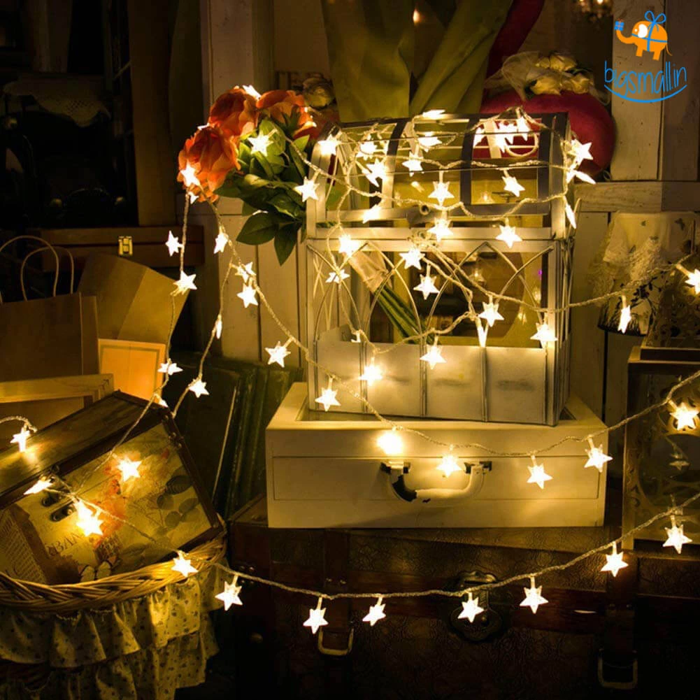 Coral Tree Decorative Star String Lights