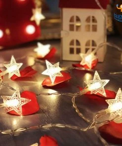 Coral Tree Decorative Star String Lights