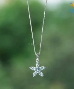 Ash Designs Starfish Aquamarine Semi-Precious Pendant With Silver Chain