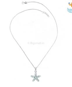 Ash Designs Starfish Aquamarine Semi-Precious Pendant With Silver Chain