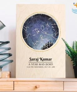 Chitra Chaya Born Under These Stars - Personalized Wooden Frame | COD Not Available