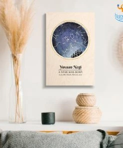 Chitra Chaya Born Under These Stars - Personalized Wooden Frame | COD Not Available