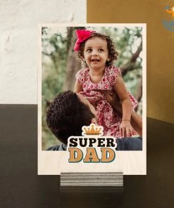 Chitra Chaya Super Dad Personalized Wooden Print Frame | COD Not Available Father's Day