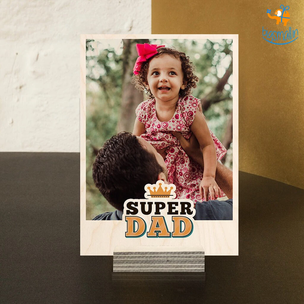 Chitra Chaya Super Dad Personalized Wooden Print Frame | COD Not Available Father's Day