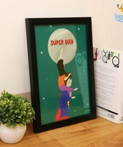 Krita & Penna Super Dad Poster With Frame