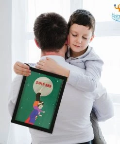 Krita & Penna Super Dad Poster With Frame