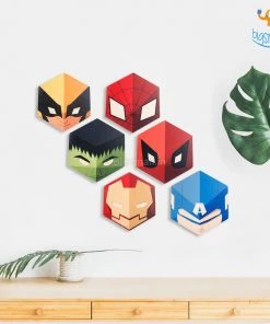Bigsmall_cc Superhero Hexagon Wall Hangings - Set Of 6
