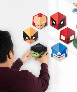 Bigsmall_cc Superhero Hexagon Wall Hangings - Set Of 6