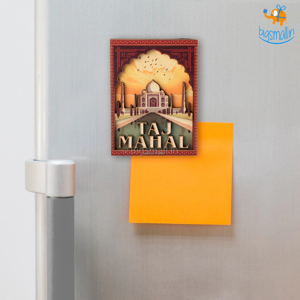 Bigsmall_cc Father's Day Taj Mahal 3D Wooden Magnet