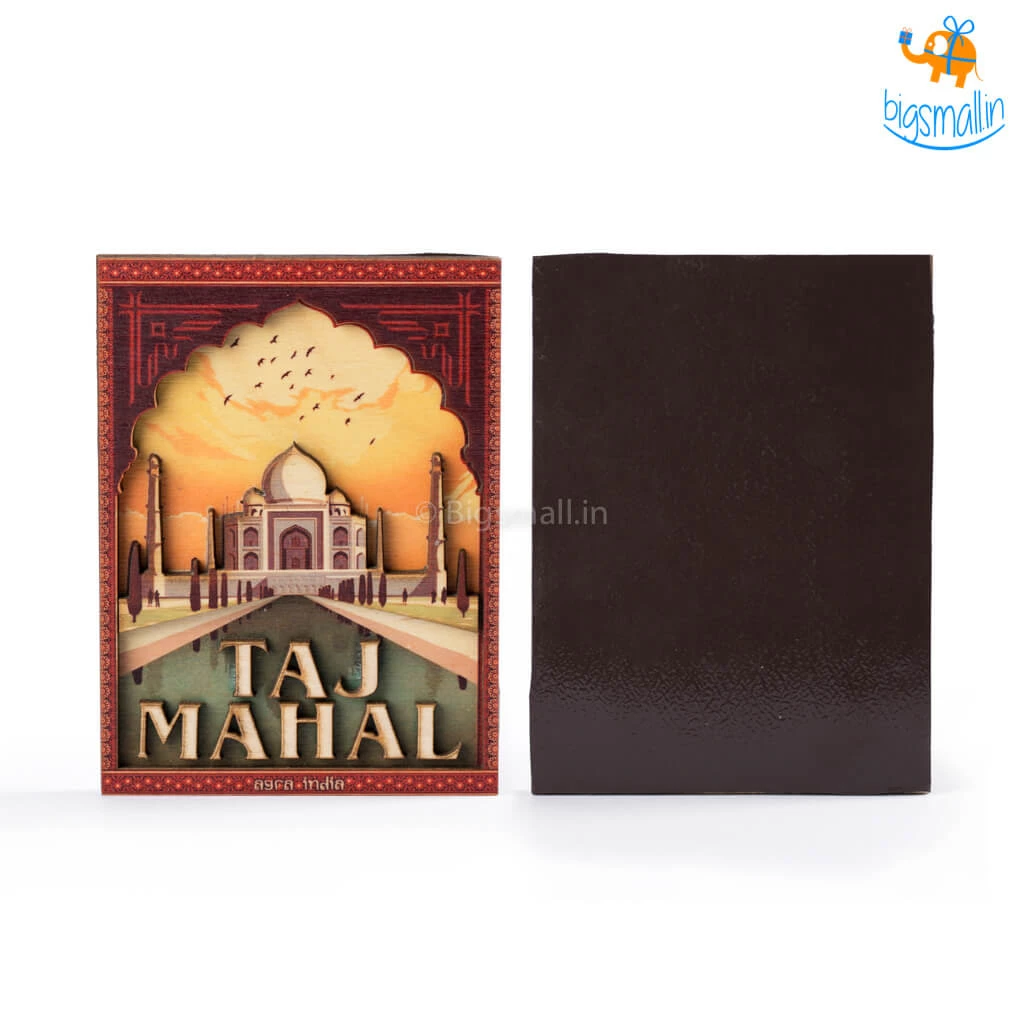 Bigsmall_cc Father's Day Taj Mahal 3D Wooden Magnet