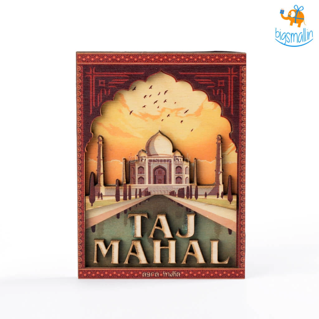 Bigsmall_cc Father's Day Taj Mahal 3D Wooden Magnet