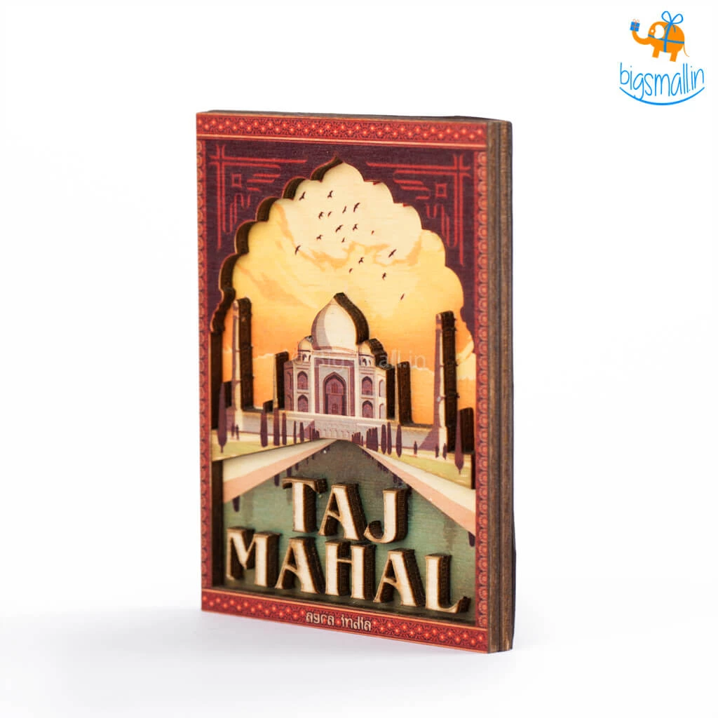 Bigsmall_cc Father's Day Taj Mahal 3D Wooden Magnet