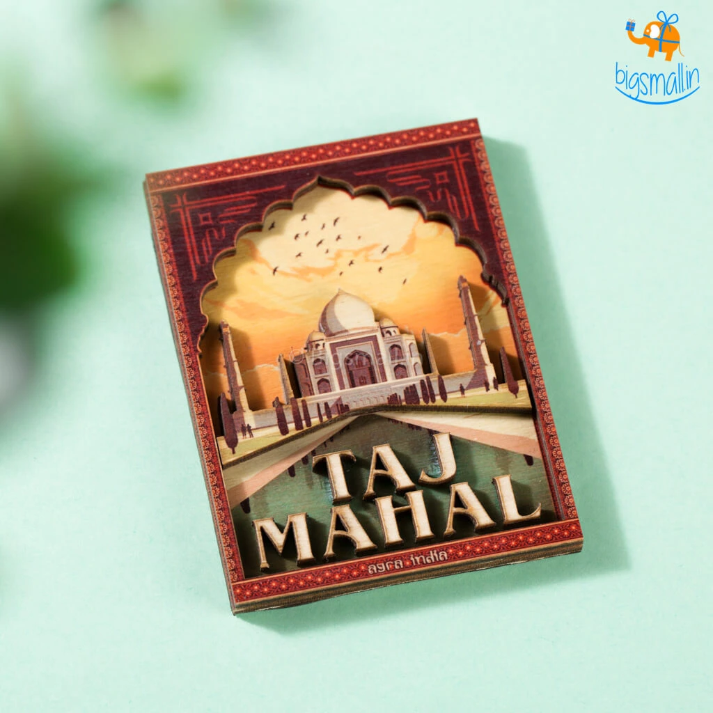 Bigsmall_cc Father's Day Taj Mahal 3D Wooden Magnet