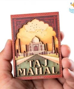 Bigsmall_cc Father's Day Taj Mahal 3D Wooden Magnet