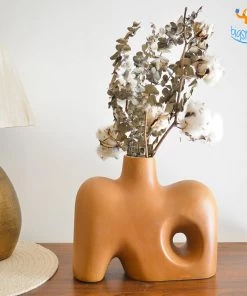 Hollyhock Terracotta Flower Vase All Of It