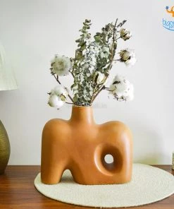 Hollyhock Terracotta Flower Vase All Of It