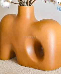 Hollyhock Terracotta Flower Vase All Of It