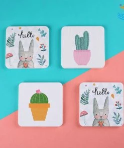 VinnyC Diatomite Absorbent Drink Coasters - Set Of 4 Father's Day