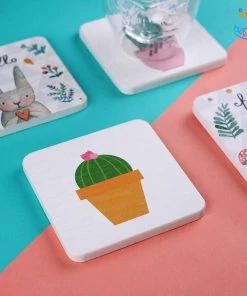 VinnyC Diatomite Absorbent Drink Coasters - Set Of 4 Father's Day