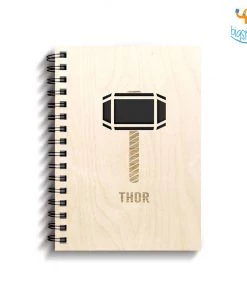 Bigsmall_cc Avengers Superhero Engraved Wooden Diary