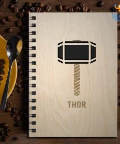 Bigsmall_cc Avengers Superhero Engraved Wooden Diary