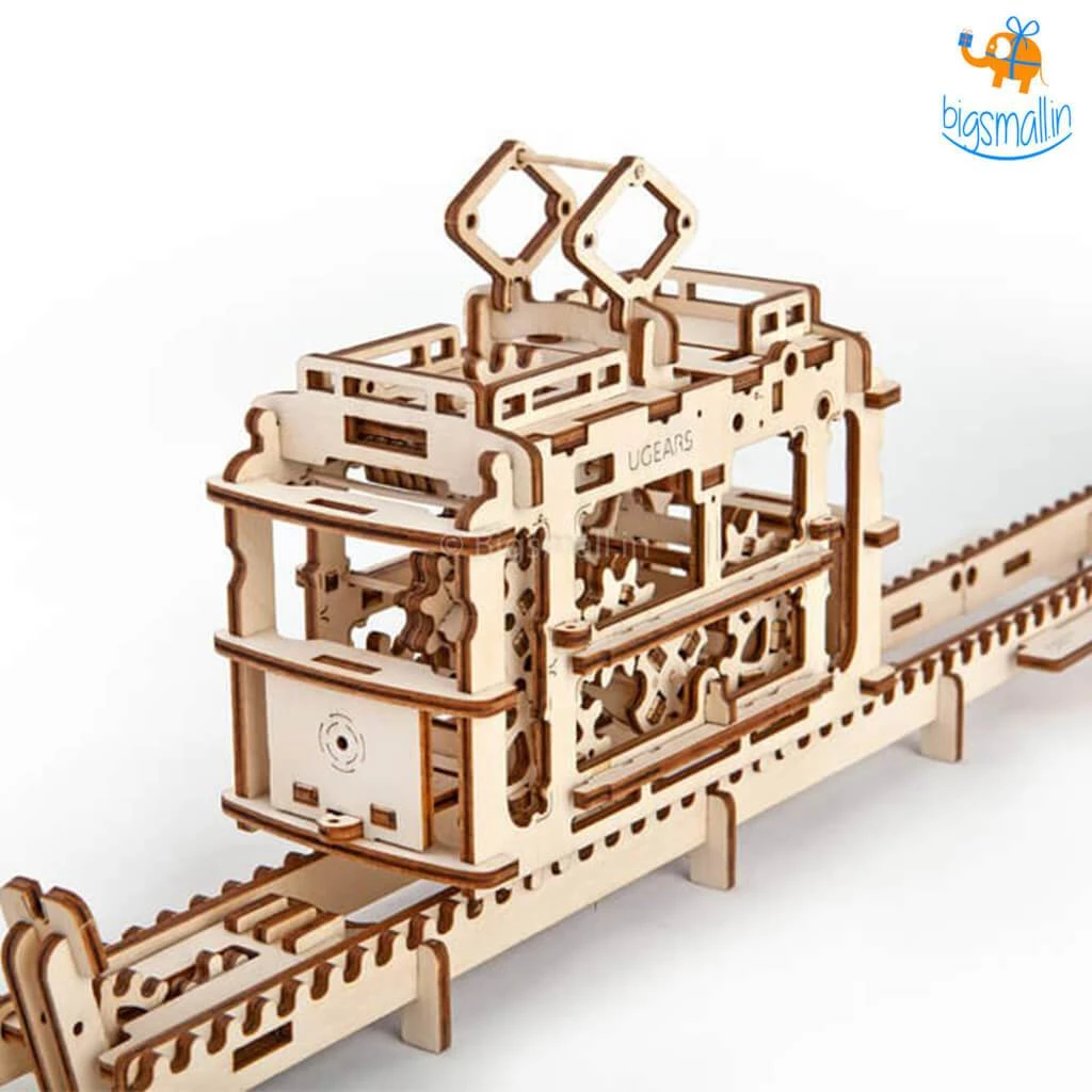Ugears Tram On Rails Mechanical Model All Of It