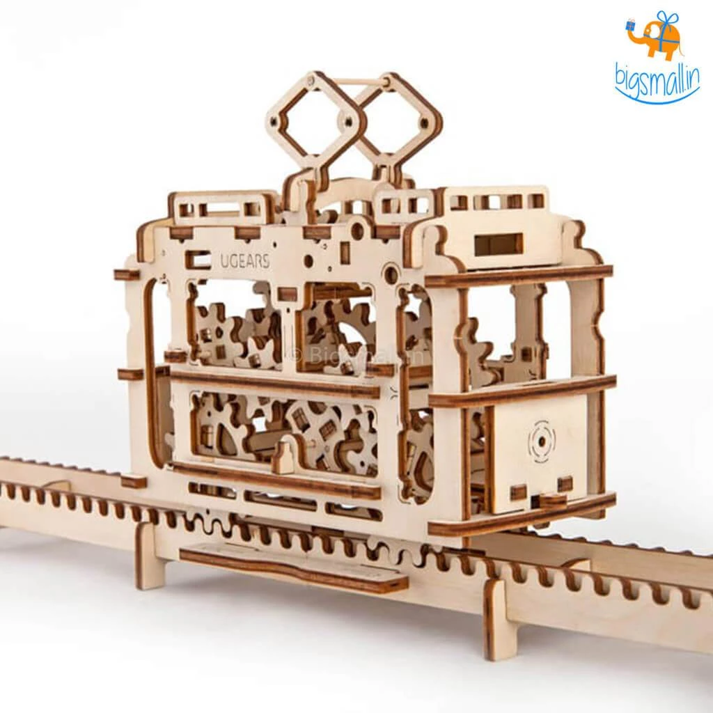 Ugears Tram On Rails Mechanical Model All Of It