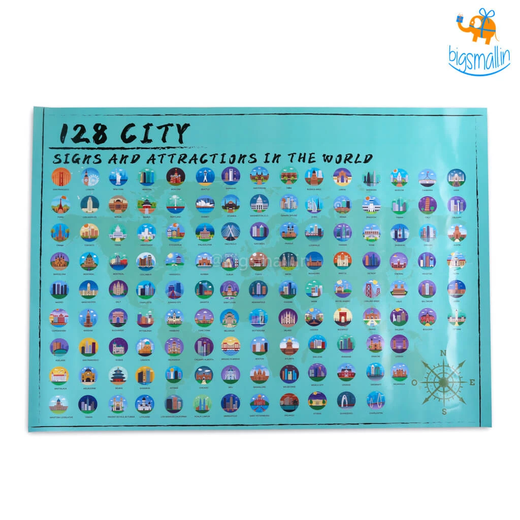 AmyLi Travel The World Scratch Off Poster - Set Of 2