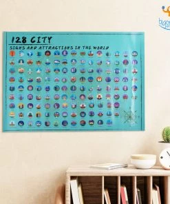 AmyLi Travel The World Scratch Off Poster - Set Of 2