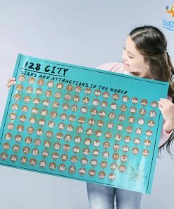 AmyLi Travel The World Scratch Off Poster - Set Of 2