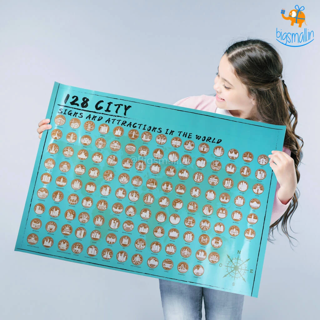 AmyLi Travel The World Scratch Off Poster - Set Of 2