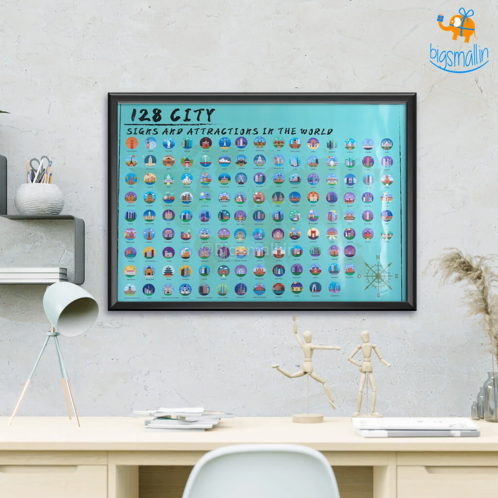 AmyLi Travel The World Scratch Off Poster - Set Of 2