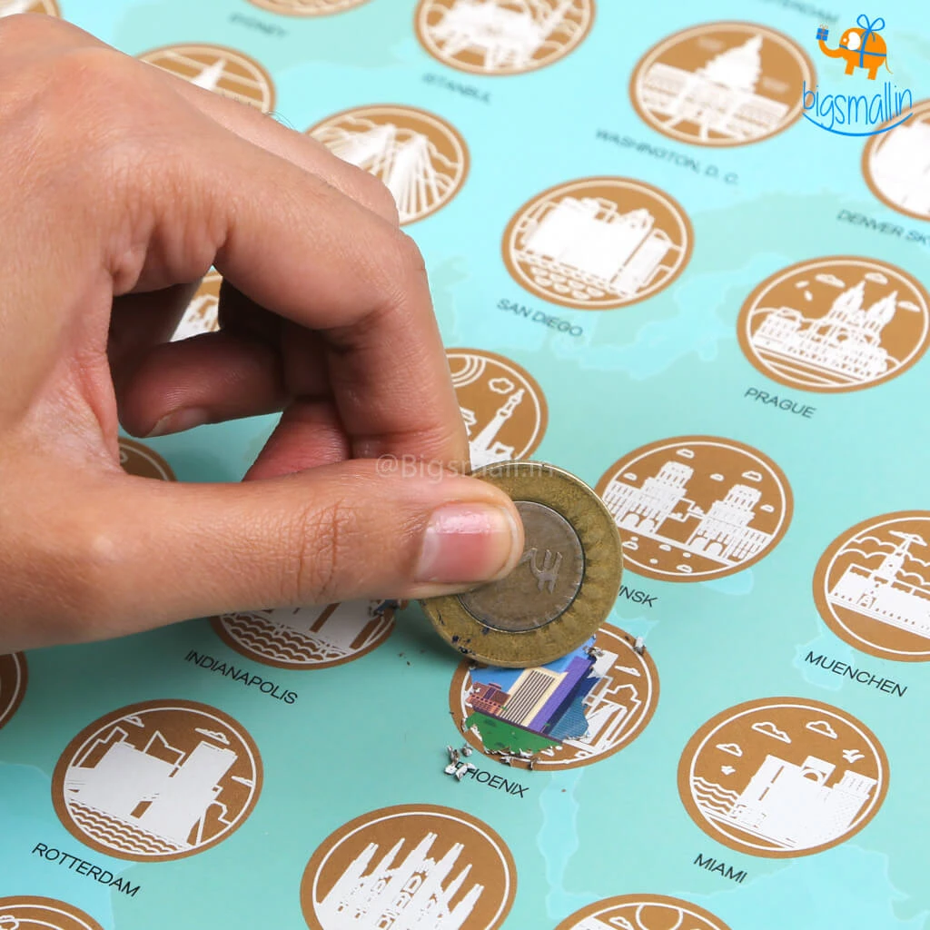 AmyLi Travel The World Scratch Off Poster - Set Of 2