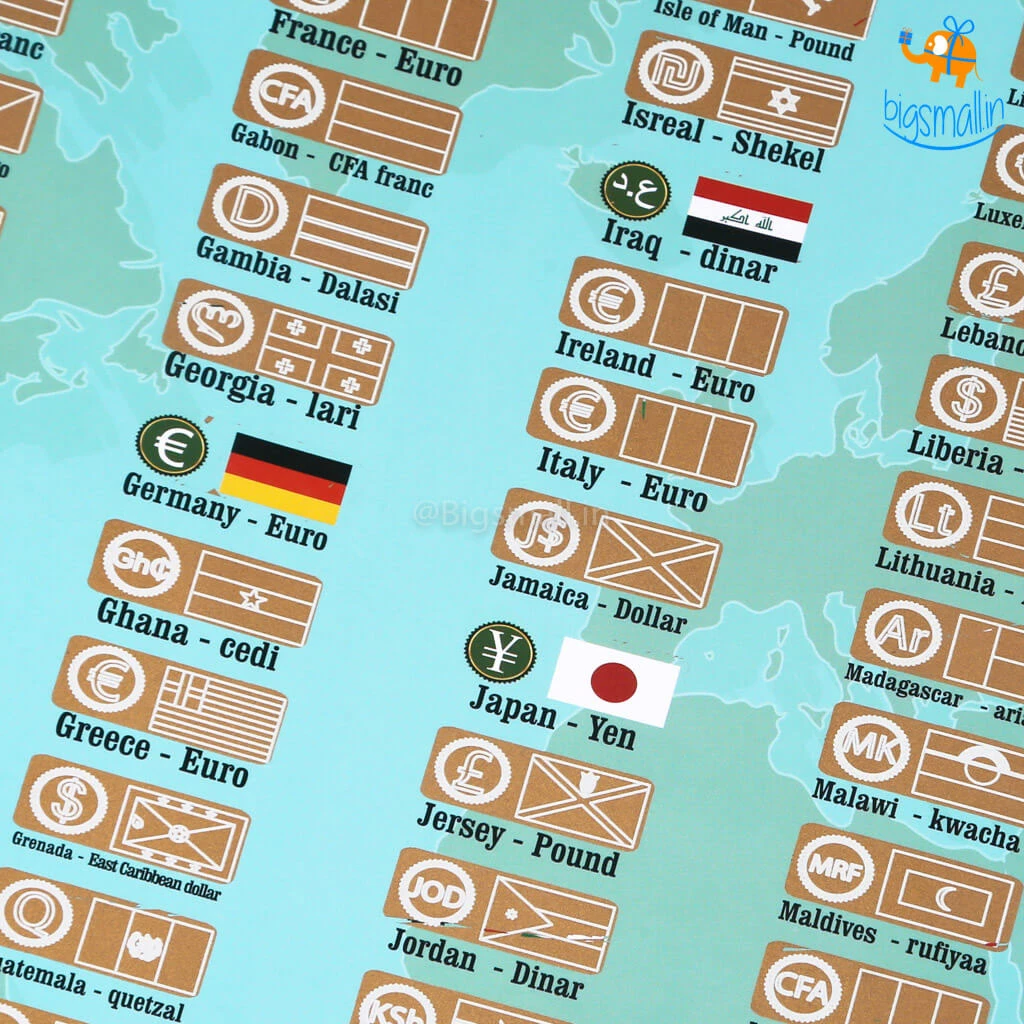 AmyLi Travel The World Scratch Off Poster - Set Of 2