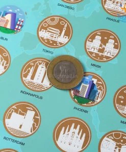 AmyLi Travel The World Scratch Off Poster - Set Of 2