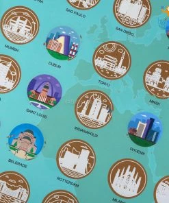 AmyLi Travel The World Scratch Off Poster - Set Of 2