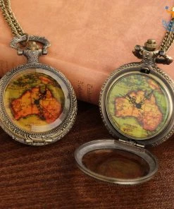 AmyLi Father's Day Vintage Traveller's Pocket Watch