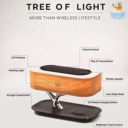 Coral Tree Father's Day Bonsai Bluetooth Speaker Lamp With Wireless Charging Pad