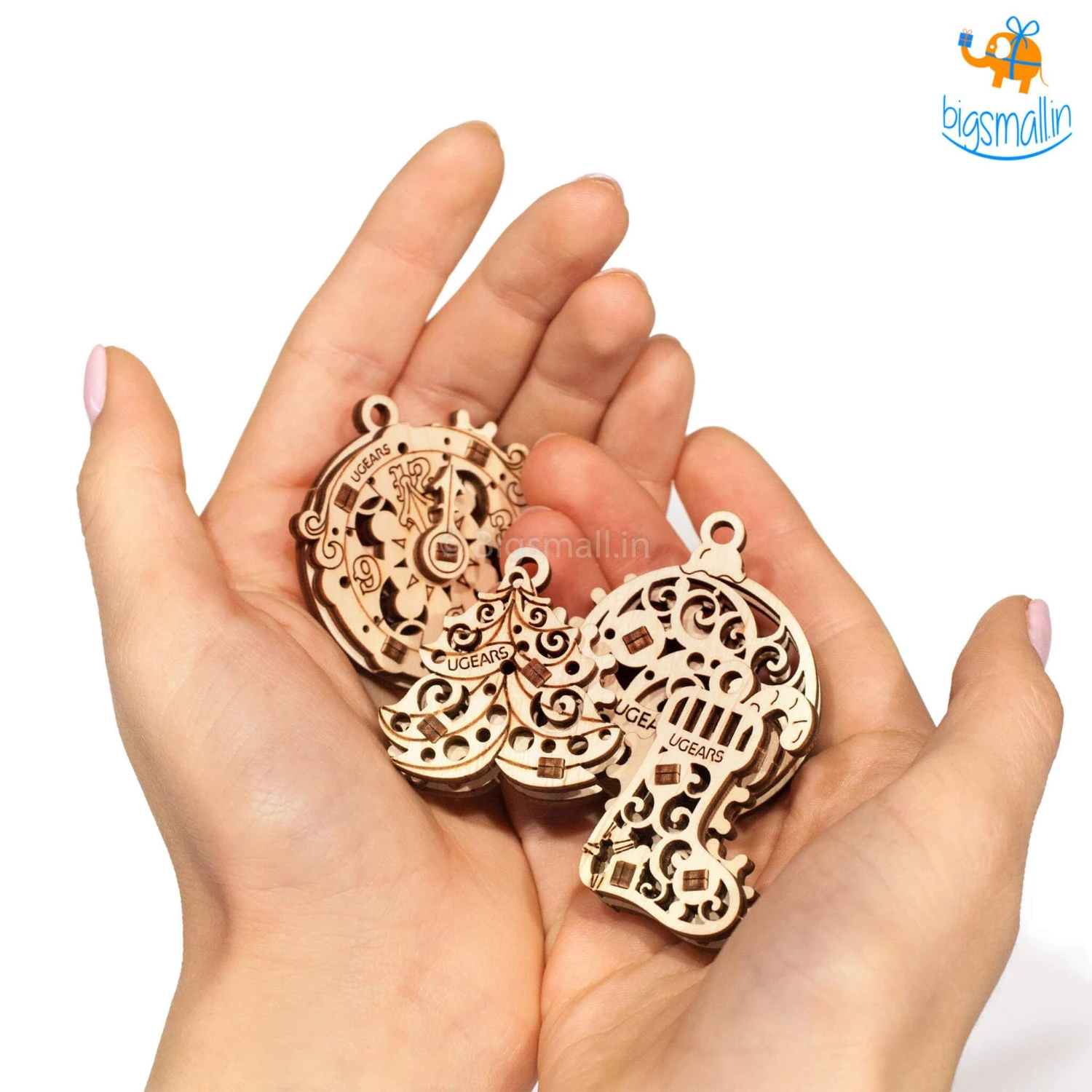 Ugears All Of It U-Fidgets Christmas Ornaments Puzzle - Set Of 4