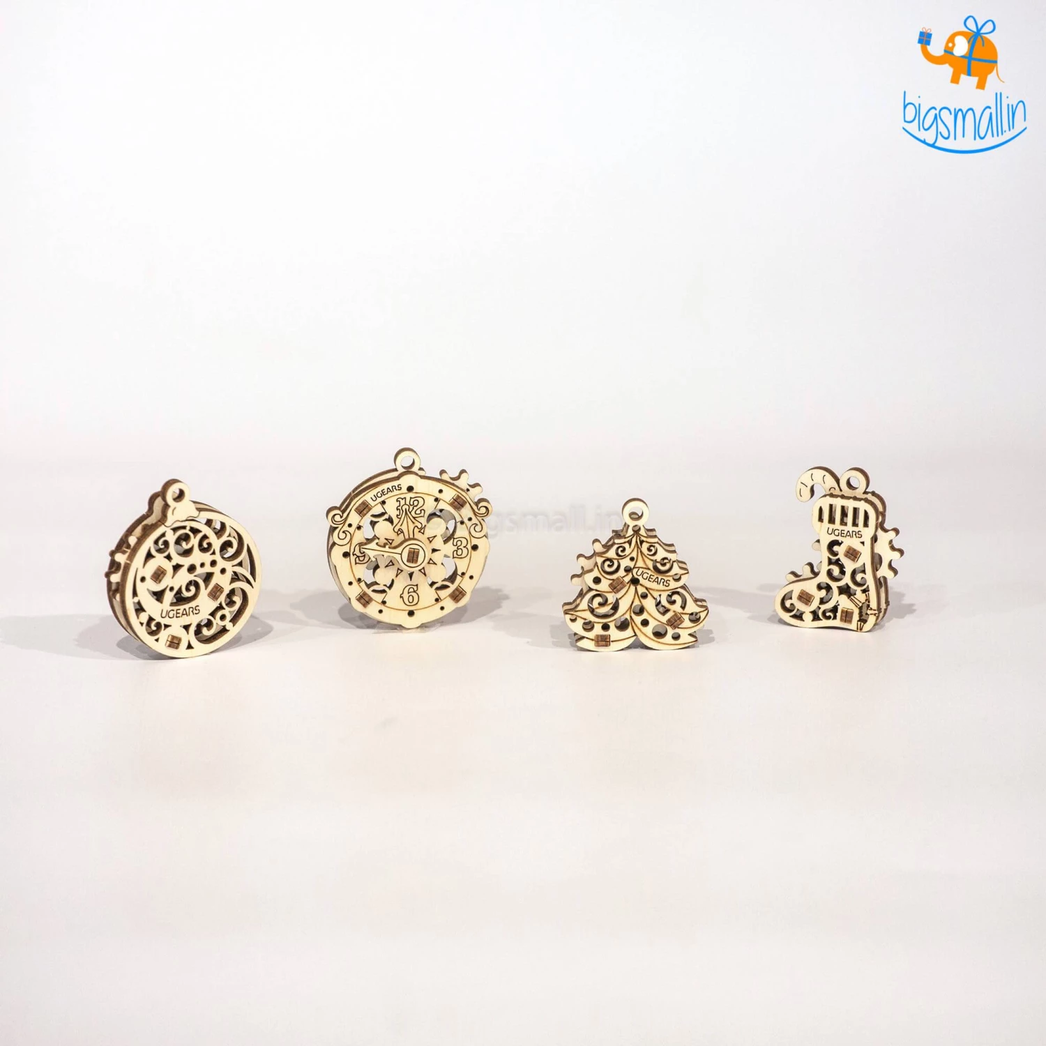 Ugears All Of It U-Fidgets Christmas Ornaments Puzzle - Set Of 4