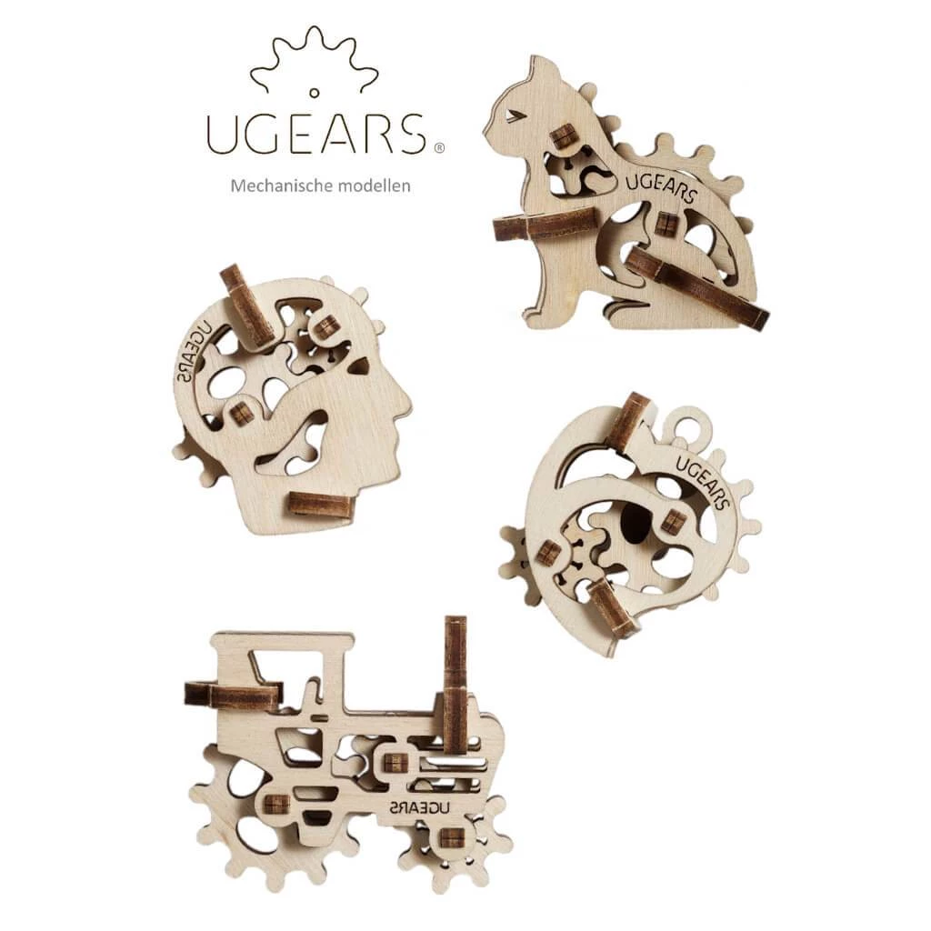 Ugears U-Fidgets Tribiks Puzzle - Set Of 4 All Of It