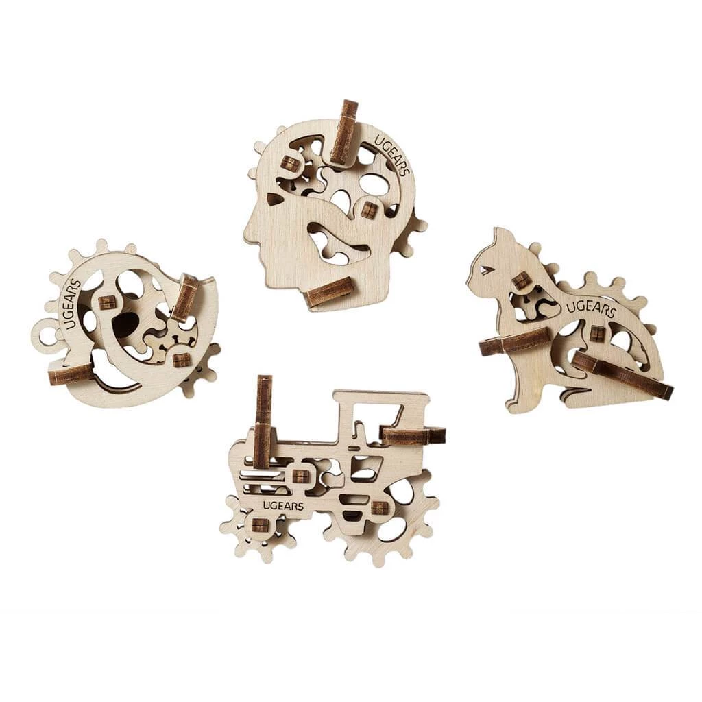 Ugears U-Fidgets Tribiks Puzzle - Set Of 4 All Of It