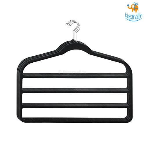Akshay Mumbai Importer Multi-layer Cloth Hanger (Black)