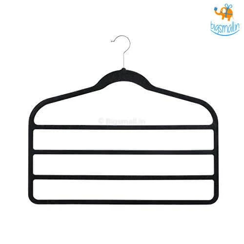 Akshay Mumbai Importer Multi-layer Cloth Hanger (Black)