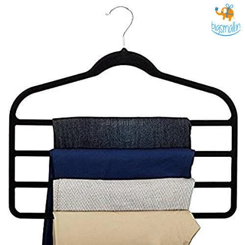 Akshay Mumbai Importer Multi-layer Cloth Hanger (Black)
